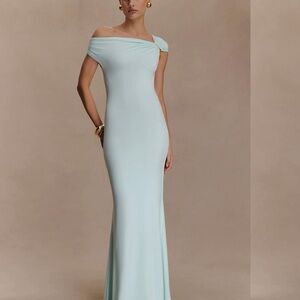 Meshki One Shoulder Light Blue Dress
